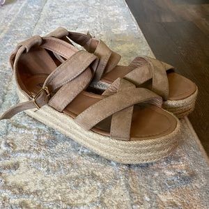 Tan suede espadrilles. Size 8.5